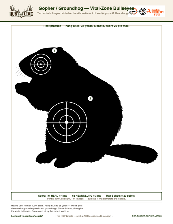 Gopher / Groundhog — Vital-Zone Bullseyes